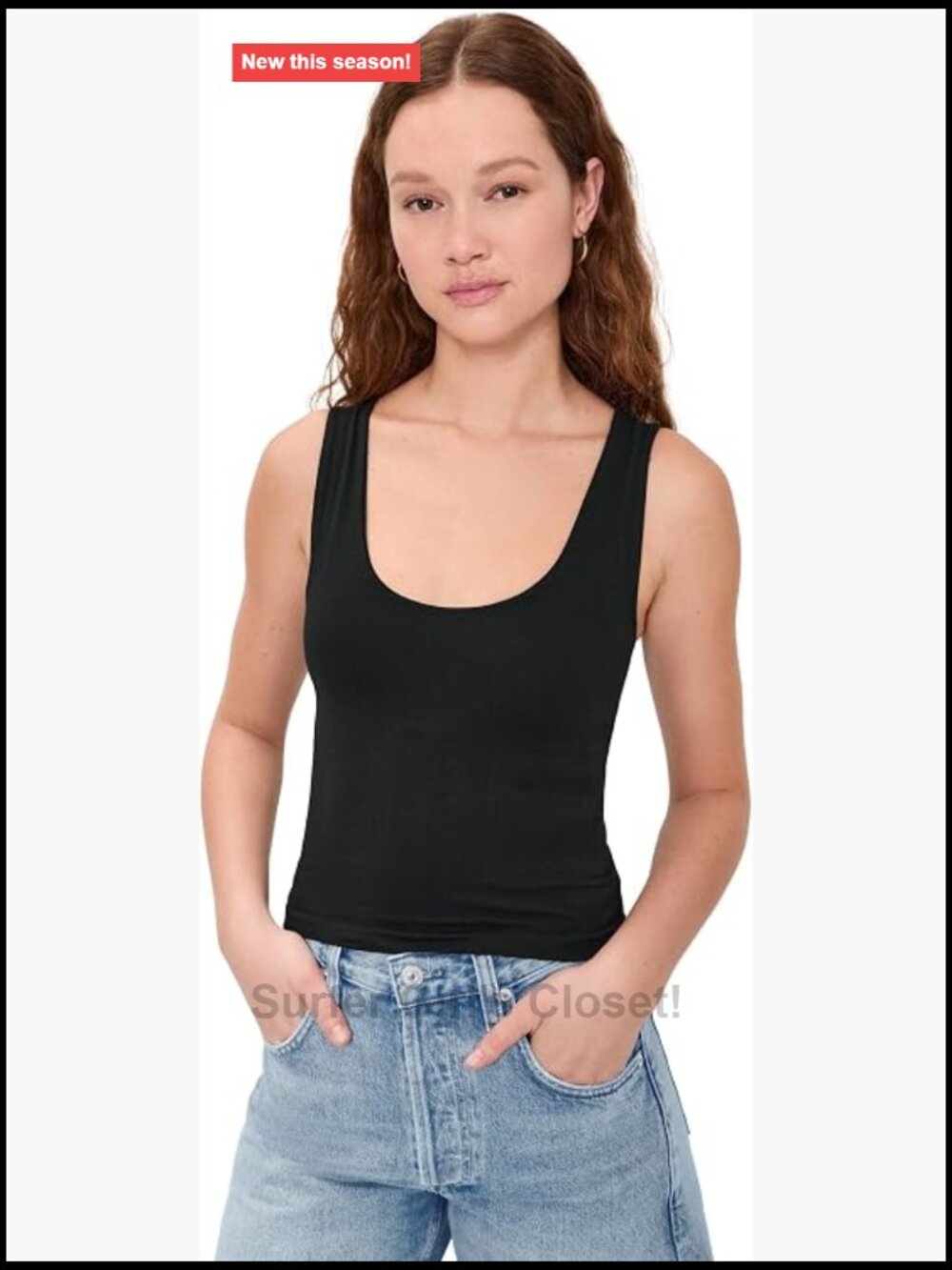 Women's Sleeveless Tank Cami Scoop Neck Woven Cotton Top